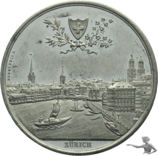 1859 Zürich, Eidgenössisches Freischiessen, Zinn, RR